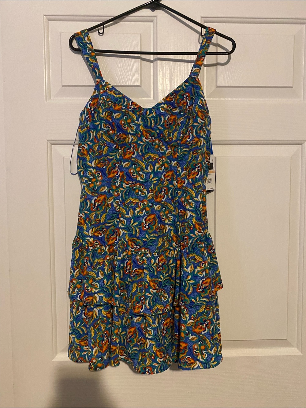 City Studio Blue Floral Tiered Sundress